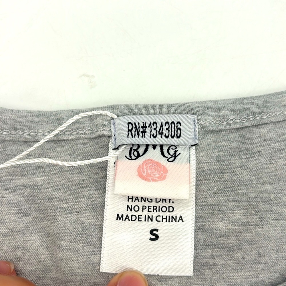 Nwt Mia Belle Girls Women’s Small Gray American Flag T-Shirt — image 5 of 8